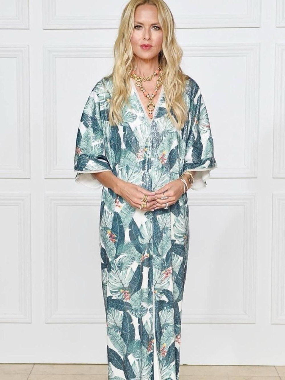 Rachel Zoe Tropical Palm Leaf Print Cover Up  Kimono Duster